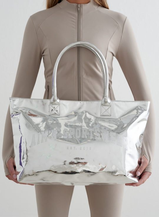 Silver Chrome Tote Bag