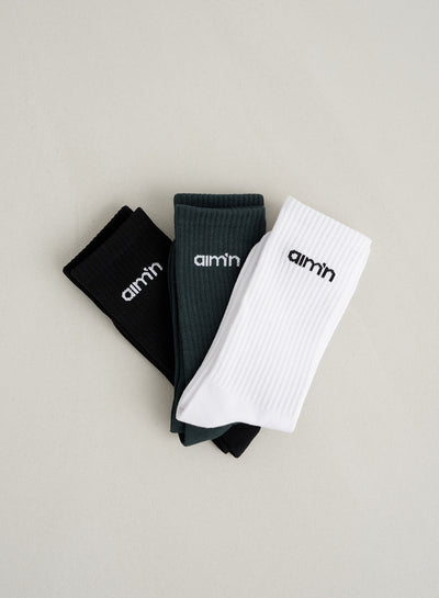 Deep Emerald aim'n Logo Socks 3-pack