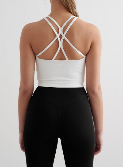 White Sculpting Strappy Bralette