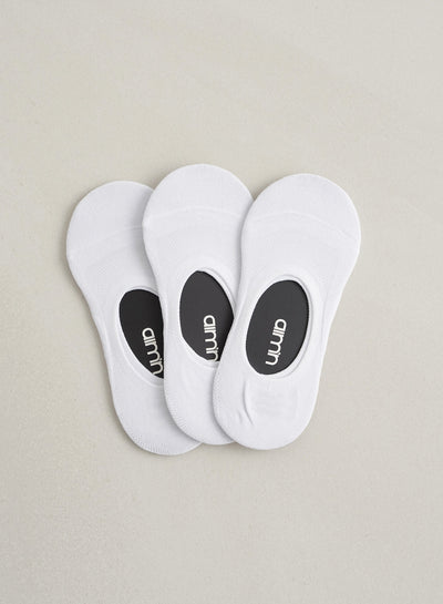 3-Pack White Invisible Workout Socks