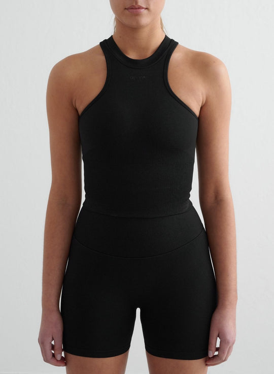 Black Shape Seamless Racerfront Top